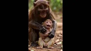 Mother Monkey Comforts Crying Baby #monkeysr