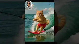 Nautical Ski Cat 🐱🚤 | Funny Cat Ski Adventure! | AI Art