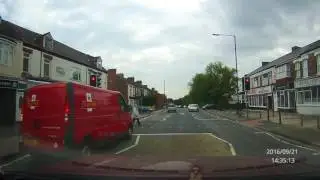 car runs red light, woman has lucky escape on crossing