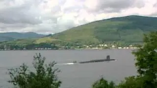 Trident submarine on Loch Long.