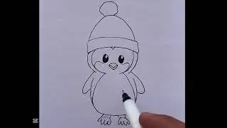 HOW TO DRAW A CUTE PENGUIN 🐧 | EASY PENGUIN DRAWING FOR KIDS & BEGINNERS