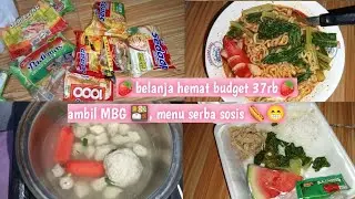 🍓belanja hemat budget 37rb||ide masak dan belanja harian||menu serba sosis🌭ambil MBG🍱
