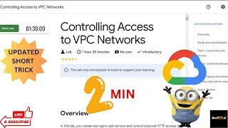 Controlling Access to VPC Networks||#quicklabs #quickstart #studyjams #googlecloud#arcade#solutions