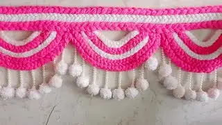 बिना क्रोशिया और सांचा के बनाए आसान तोरण डिजाइन#Woolen Door Toran#CrochetToran#Handmade Embroidery