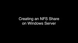Creating an NFS Share on Windows Server