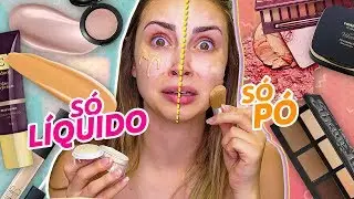 MAQUIAGEM MEIO A MEIO?! SERÁ que EU CONSEGUI?