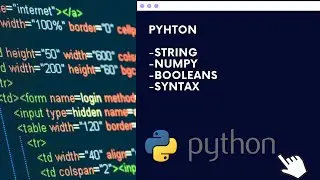 PYHTON: What is String,NumPy,Booleans and Syntax.