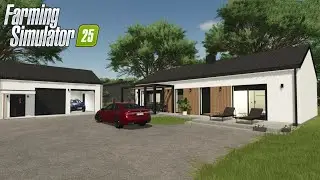 FS25 - BUILDING the MODERN HOUSE with CAR GARAGE in Farming Simulator 2025 Building Mod | FS25 MODS