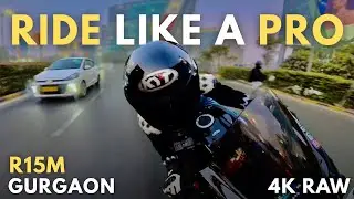 R15M Hyper Ride in Gurgaon | Evening Solo Ride | Lean Like a Pro 🔥 | 4K RAW