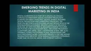 EMERGING TRENDS IN DIGITAL MARKETING IN INDIA