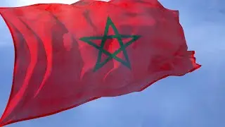 Morocco: National Anthem and Waving Flag