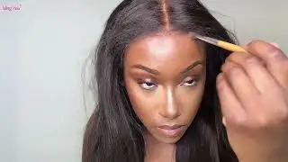 Put on your wear go wig#wigs #blinghair #humanhairwig #kinkystraight #gluelesswig