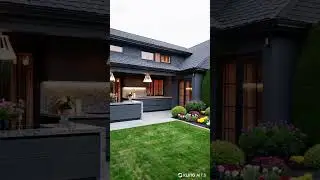Beautiful Gray House with open kitchen #home #kitchen #outdoors #youtubeshorts #explore