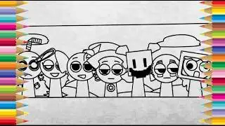 Top Animals Sprunki Incredibox Colouring Pages❤️@Drawing-j5h-z9p NCS MUSIC #art #drawing #brainrotme