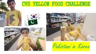 CVS Yellow Food Challenge in Korea | Halal Food | Vegetarian Food |  | Korea Vlog #CVS 🇵🇰 🇰🇷