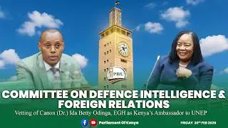 COMMITTEE ON DEFENCE - VETTING OF CANON (DR.) IDA ODINGA, EGH - AS KENYA'S AMBASSADOR TO UNEP