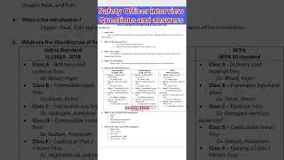 Fresher safety officer interview questions and answers #safety #fire #trending #shorts #viral
