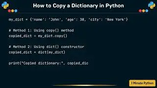 How to Copy a Dictionary in Python