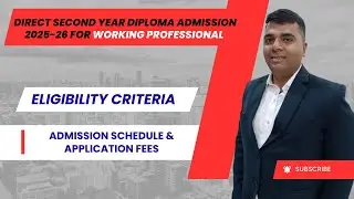 🚨 DTE Maharashtra Direct 2nd Year Diploma Admission 2025-26 for Working Professional.