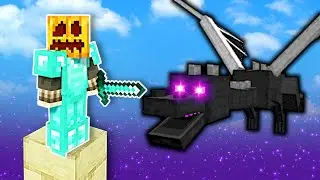 Ender Dragon Battle but in ONE BLOCK Skyblock! - Minecraft Multiplayer Gameplay