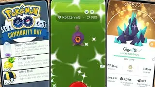 Shiny Roggenrola Community Day in Pokemon Go || Shiny Roggenrola And Gigalith || Pokemon Go