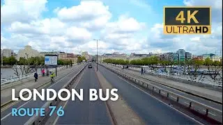 London Bus Ride, Route 76, Double Decker, 4K Virtual Tour