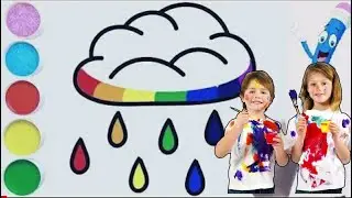 4K draw a picture of a rainy cloud- easy drawing for kids | нарисовать дождливое облако- bulut rasmi