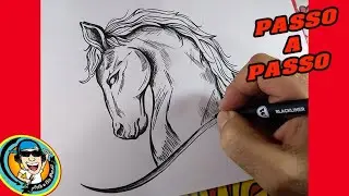 COMO DESENHAR CAVALO ESTILO TATTOO - PASSO A PASSO