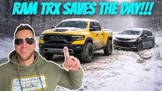 Saving stuck people during the snow storm!!! *Ram TRX to the RESCUE!*