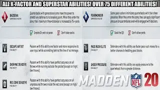 ALL X-FACTOR AND SUPERSTAR ABILITIES IN MADDEN 20! OVER 75 DIFFERENT ABILITIES! | MADDEN 20 NEWS