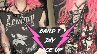 DIY Lace up band t shirts x2