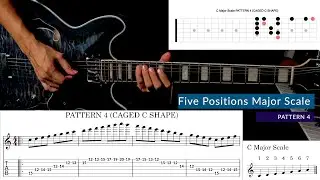 Five Positions Major Scale - PATTERN 4 (CAGED C SHAPE)
