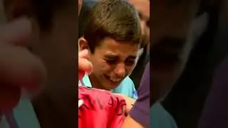 Messi fan crying for his autograph