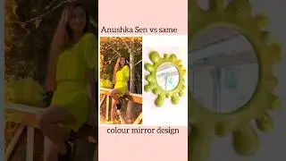 Anushka Sen holi special  look and same color mirror #song  #hindisong #love #anushkasen #ytshorts