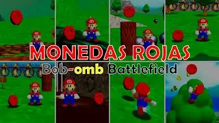 ¡Las 8 MONEDAS ROJAS escondidas en el gran BOB OMB BATTLEFIELD! -    Estrella #4 de Mario 64