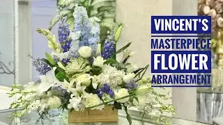 How to do Flower Arrangement - Light Blue & White by VINCENT - LOS CLARITA FLOWERSHOP