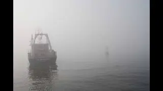A ship in the fog