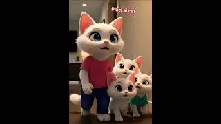 Helping a Neighbor ❤️ | Cute Mom Cat & Kittens Animated Short | pixelai_01#shorts #shortvideo