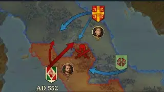European war 7. Medieval. Rise of Byzantium. AD 500-600. #8. Battle of Taginae. (552). 