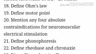Bpt Electrotherapy 2020 question paper