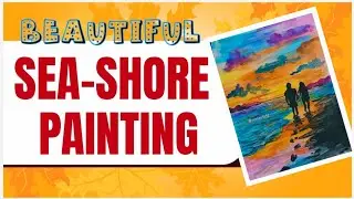 Painting 🌊 Relaxing and Vibrant Seashore Art #painting #sea 