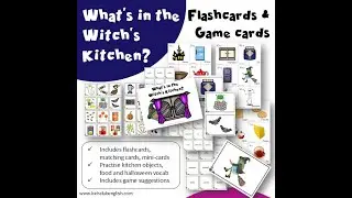 What's in the Witch's Kitchen - EFL / ESL Flashcards and game cards preview
