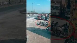 Truck tyre blown 🥵💥🤷🏻 Group of relaxing people escaped very narrowly #shorts #cctv #truck #tyreblast