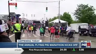 Runners finish the Flying Pig Marathon