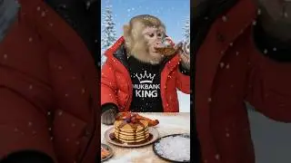Mukbang King's Canadian Winter Feast #monkey #asmr #food #canada #funny #mukbang