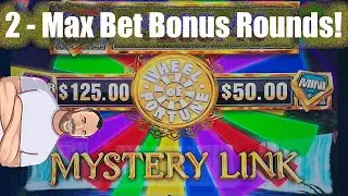 Wheel of Fortune MYSTERY LINK! 2 MAX Bet BONUS ROUNDS!!!