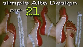 Simple Alta Design | Mahawar lagane ke Tarika | Alta design by Indian ladies #viral_video