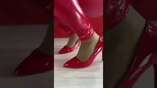 #highheels #vinylleggings #redleggings #redgloves #redootd #mytights #pantyhoseplay #redshoes