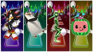 ShadSonic vs Penguins Madagaskar vs Aliens vs cocomeloncocomelon in Tiles hop coffin dance 