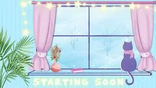 Cute Cat Winter Theme Stream Overlay | Dreamy Kitty Snow Day | Winter Animated Overlay